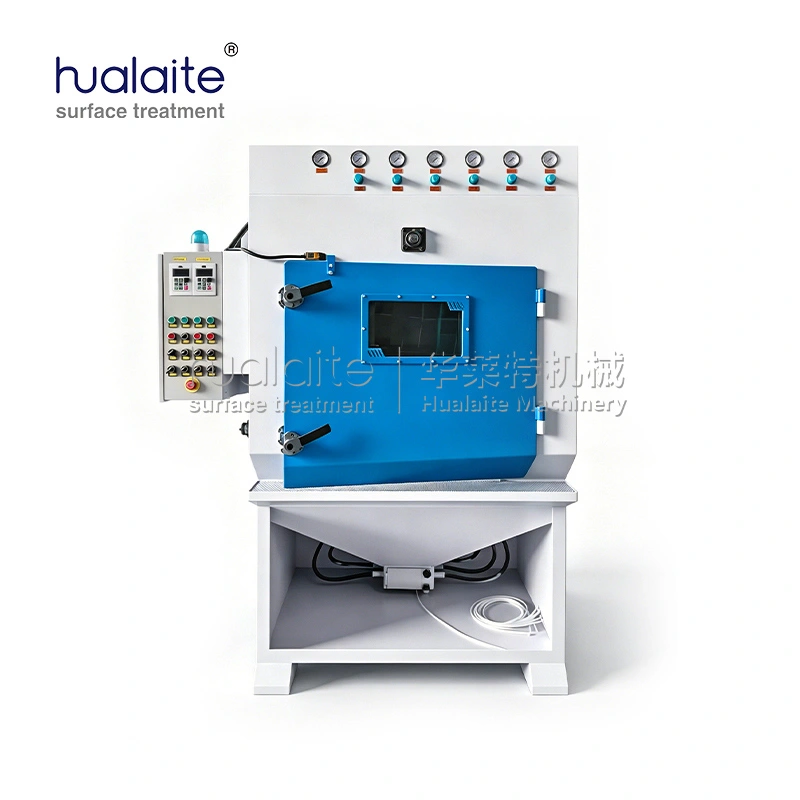 rubber crawler belt automatic sandblasting machine with continuous tumbling action