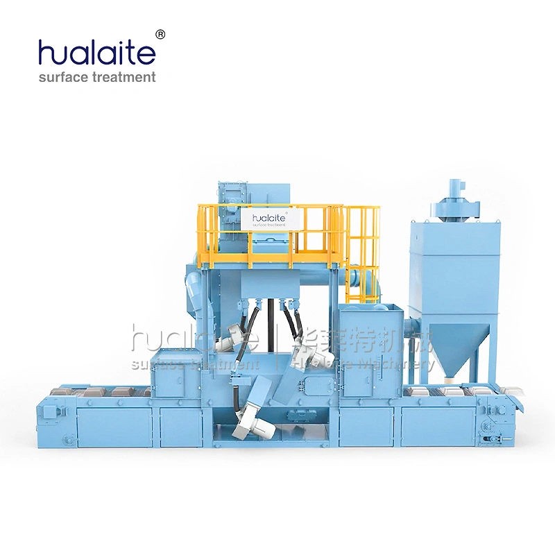 mesh belt continuous pass through shot blasting cleaning machine (hltq series metal mesh belt conveyor blasting equipment)