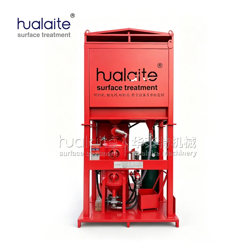 hlt series integrated sandblasting unit (3 in 1 surface treatment equipment with blasting/recovery/dust collection)