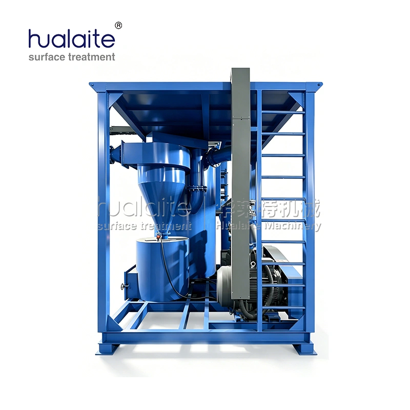 semi automatic partial recovery system sandblasting room (waffle floor / mechanical scraper type large workpiece surface treatment equipment) semi automatic partial recovery system sandblasting room (waffle floor / mechanical scraper type large workpiece surface treatment equipment)